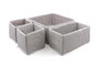 Hermia D2 Set Organizador Gris y Blanco de Tejido, 4 Piezas para el Hogar, Duradero y Elegante